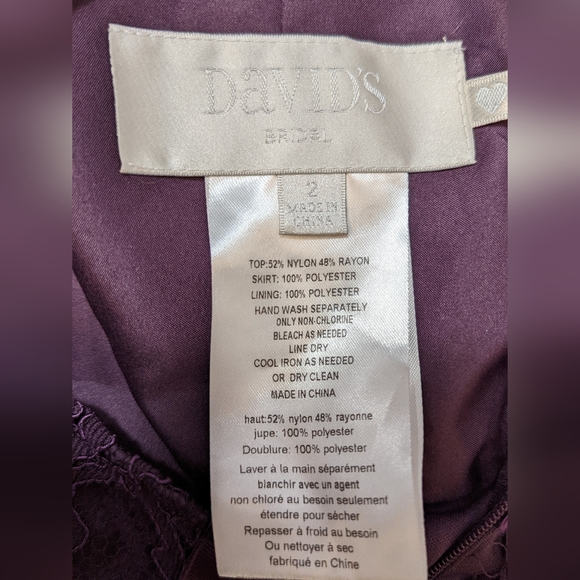 David's Bridal Bridesmaid Dress (Plum) - Picture 4 of 7